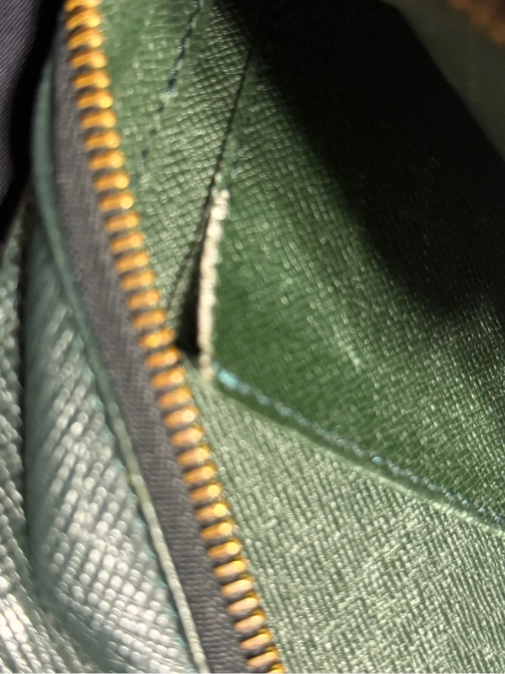 Louis Vuitton - Dark Green Taiga Leather Wristlet